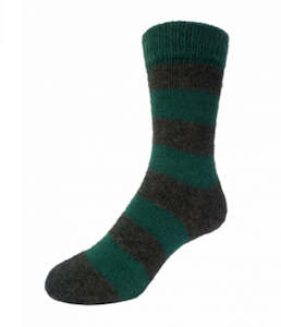 Socks: Possum Merino Striped Dress Socks Sea Green/Riverstone