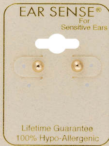 Ear Sense Hypoallergenic Earrings: Ear Sense Earring WBA-14G 4mm Gold, Ball Stud Earrings