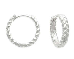 Ear Sense Hypoallergenic Earrings: Ear Sense Earring F454 Silver Plaited Huggie