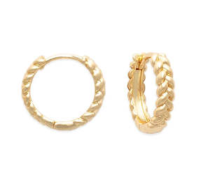 Ear Sense Earring Gold F455 Plaited Huggie