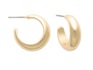 Ear Sense Gold Tapered Thick J Hoop F453