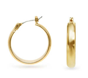 Ear Sense Earring F415 Gold 21mm Band Click Hoop