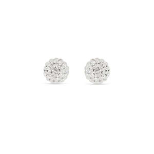 Ear Sense Earring CH215-1 8mm Crystal Encrusted Ball Stud Earrings