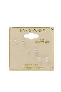 Ear Sense Earring FC294 Small Pearl Stud Trio