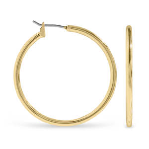 Ear Sense Earrings F494-2 30mm Gold Hoops