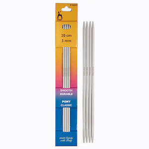 Pony Double Point Needles Aluminium 4 pack 20cm