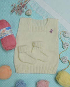 Countrywide Lullaby 4ply Singlet & Booties #P282