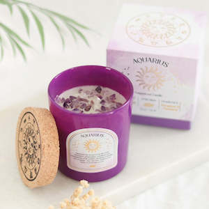 Candles Diffuses: Zodiac Gemstone Candle - Aquarius