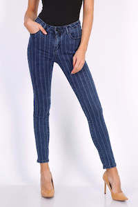 Zac & Zoe Denim Jeans Blue Pin Stripe