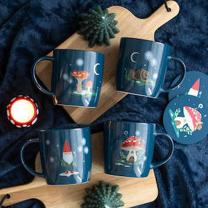 Gifts: Gnome Sweet Gnome Set Of Four Ceramic Mug