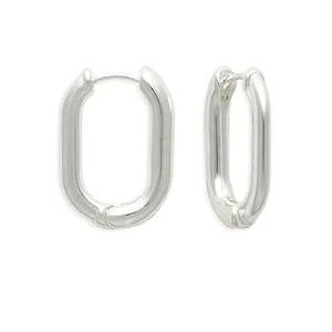 Ear Sense Earrings Silver U Shaped Hoop F467