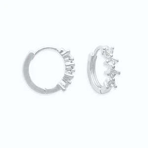 Ear Sense Silver Triple CZ Huggie F440