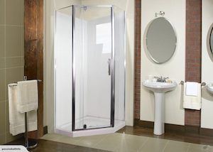 900 900 Shower Glass with Tray and Liner