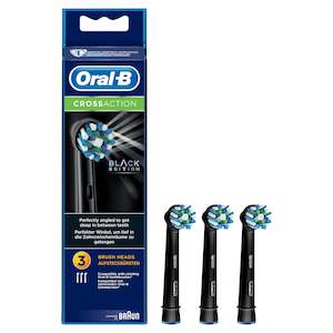 Braun Oral-B CrossAction Midnight Black Replacement Brush Heads 3-Pack EB50BK-3