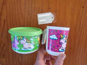 Tupperware: Unicorn Set Cup and Canister