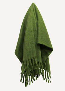 Green Wool Blend Throw