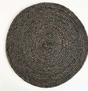 Round Black & Natural Placemats