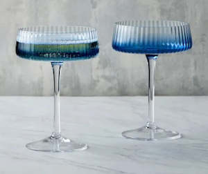 Dine: Set of 2 Blue Champagne Saucer