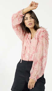 Drama Honor Blouse Pink Marble