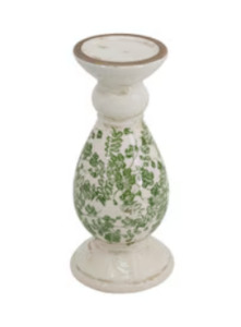 Candle Holder - Green/White