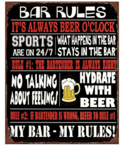 Retro Sign - Bar Rules