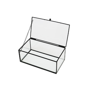 Glass Hinged Box 18/10/7cm