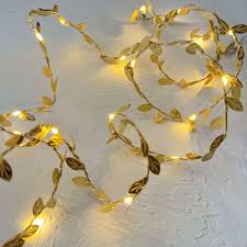 Gift: STELLAR HAUS Gold Leaf Pre-lit Garland