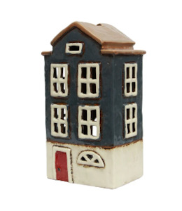 Gift: Alsace Tea Light House Nordic Navy