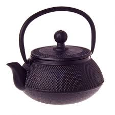 Cast Iron Tea Pot - Hobnail Black