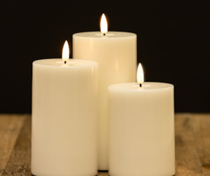 Gift: Stellar Nordic Ivory Pillar LED Indoor Candle