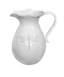 Dragonfly Stoneware White Jug-SMALL