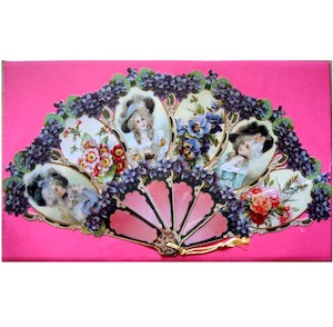 5710 0008 Fan w. Victorian Ladies