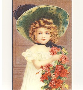 Paper product wholesaling: 5100 0008 Young Lady with Red Roses