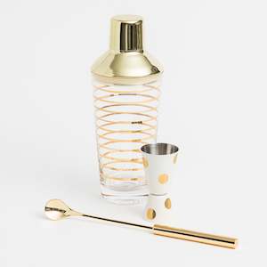 Kate Spade Cocktail Shaker, Jigger & Spoon