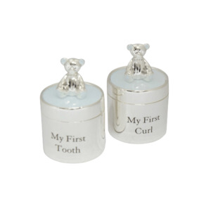 1st Tooth & Curl Round Trinkets (Blue) – Giftware & Engravers