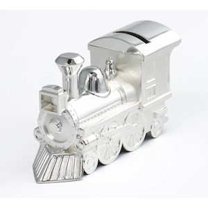 Gift: Money Box: Train (Silver Finish) – Giftware & Engravers