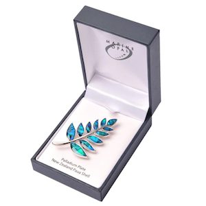 Paua Silver Fern Brooch – Giftware & Engravers