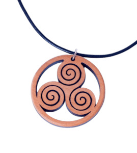 Ancient Kauri Pendant: Triple Koru – Giftware & Engravers