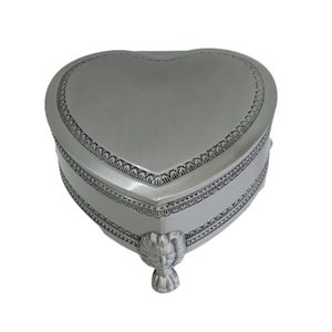 Heart Jewel Box with Lion Faces (Pewter Finish) Large – Giftware & Engravers