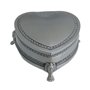 Heart Jewel Box with Lion Faces (Pewter Finish) Small – Giftware & Engravers