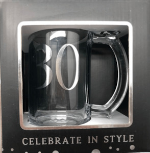 30th Birthday Glass Tankard – Giftware & Engravers