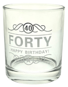 40th Birthday Scotch Glass – Giftware & Engravers