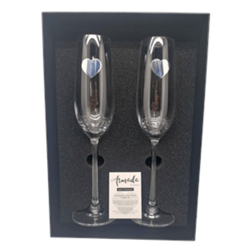 Champagne Flutes with Silver Hearts (Gift Set) – Giftware & Engravers