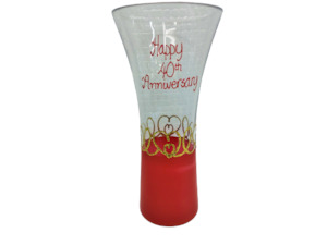 Happy 40th Anniversary Glass Vase – Giftware & Engravers