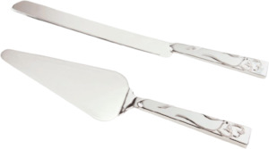 Stainless Steel Cake Knife Set (Diamante Hearts) – Giftware & Engravers