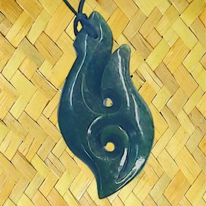 NZ Greenstone / Pounamu Hei Matau Koru Necklace – Giftware & Engravers