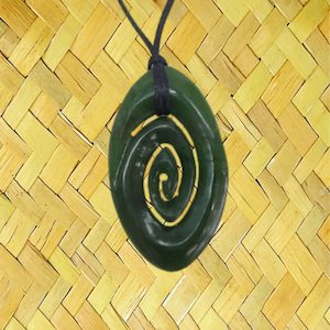 NZ Greenstone / Pounamu Koru Spiral Necklace – Giftware & Engravers