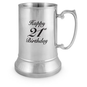 Stainless Steel Tankard 21st Birthday (18oz) – Giftware & Engravers