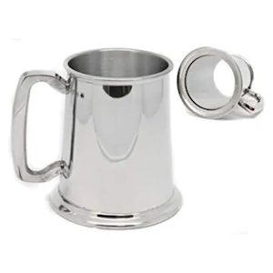 Tankard with Glass Bottom (Stainless Steel) – Giftware & Engravers