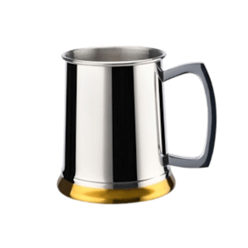 Tankard with Gold Base (Stainless Steel) – Giftware & Engravers